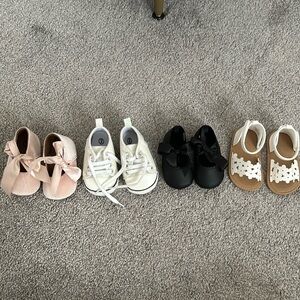 Never worn new with stickers baby shoes assorted sneakers and dress sandals